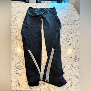 INC International Concepts Black Leggings with Silver Zipper 1X
